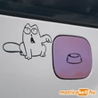 Simon's cat matrica cica kajás tállal tankajtón (fekete)