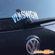 Volkswagen íves felirat hologramos matrica - VW Golf 4.