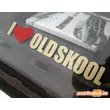 I love Oldskool matrica - arany színű felirat piros szívvel
