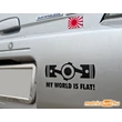 Kép 3/3 - My World is flat matrica fekete színben - Subaru Impreza