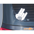 Shocker kézjel matrica Volkswagen jellel, fehér színben - Golf 5 GTI