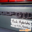 Fuck Hybrids matrica - VW Golf GTD