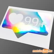 Kép 3/3 - Instagram 99+ like szív hologramos matrica