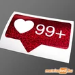 Kép 1/3 - Instagram like szív 99+ hologramos matrica