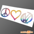 Béke - szerelem - Volkswagen hologramos matrica