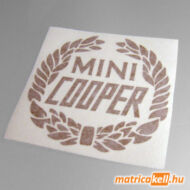 Mini Cooper matrica babérkoszorúval (egyszínű)