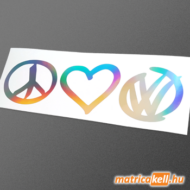 Peace love VW hologramos matrica