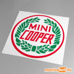 Mini Cooper matrica babérkoszorúval (színes)